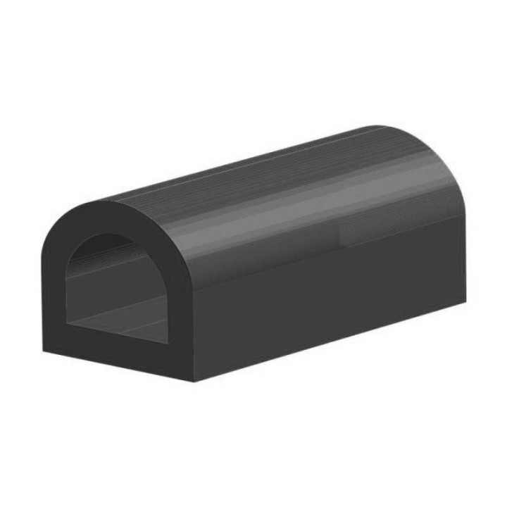 Mosrubber D profiel (tochtprofiel / tochtband) 1 zijde zelfklevend breedte 21mm hoogte 17mm