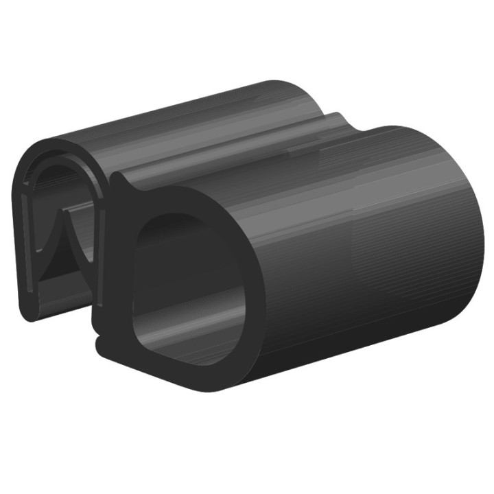 PVC Klemprofiel met mosrubber kraal aan de zijkant 14.5x19.8mm klembereik 1-4mm