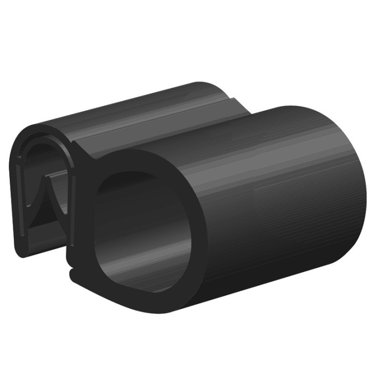 PVC Klemprofiel met mosrubber kraal aan de zijkant 14.5x21.7mm klembereik 1-4mm