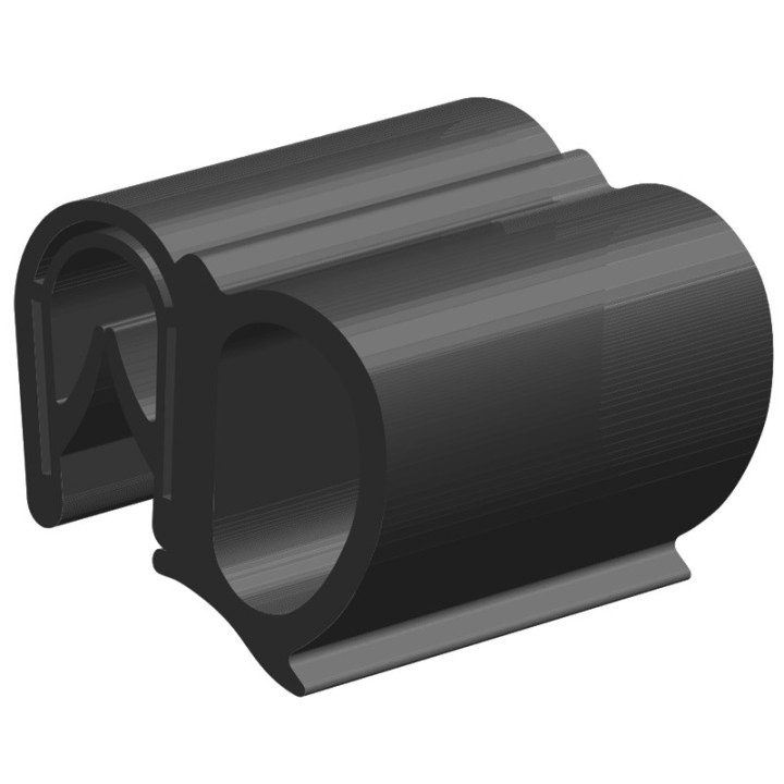 PVC Klemprofiel met mosrubber kraal aan de zijkant 14.5x15.5mm klembereik 1-4mm