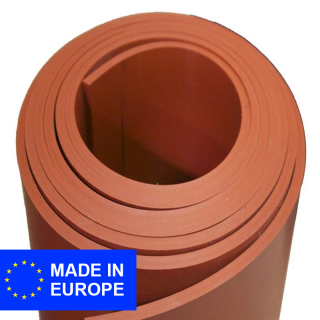 Para plaatrubber (natuurrubber) Rood 5mm dik 140cm breed