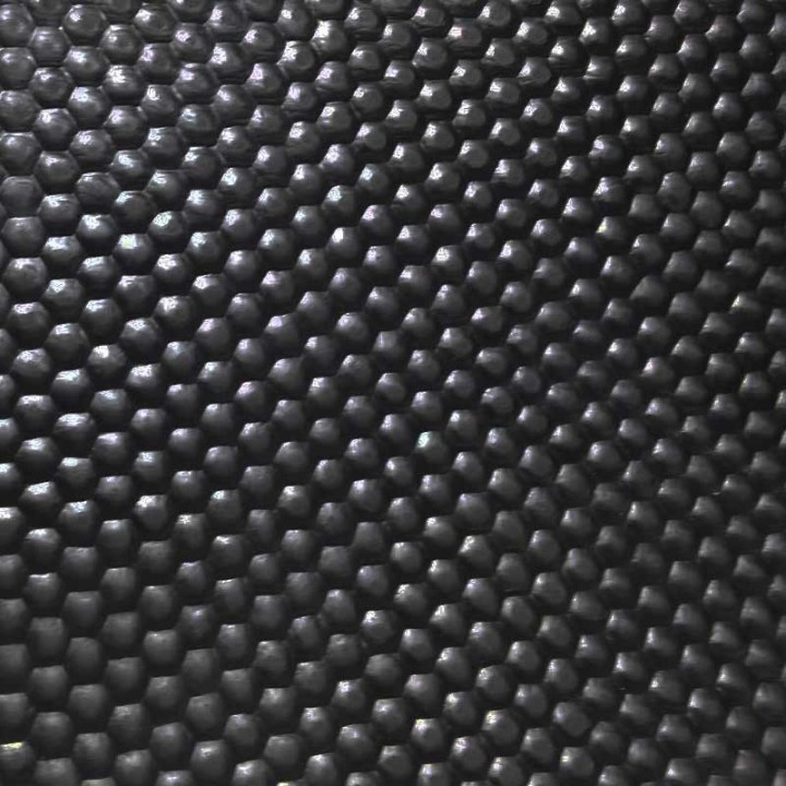 Hamerslag rubber vloer met inlage 10mm dik 170cm breed per strekkende meter
