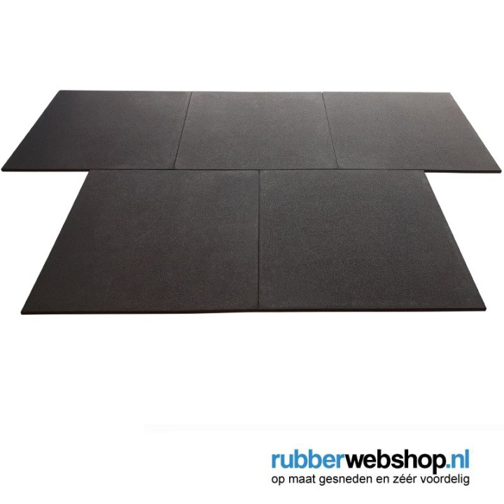Sportvloer rubber tegel ZWART - fijne korrel 100x100cm 2cm dik
