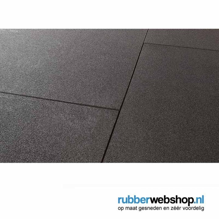 Sportvloer rubber tegel ZWART - fijne korrel 100x100cm 2cm dik