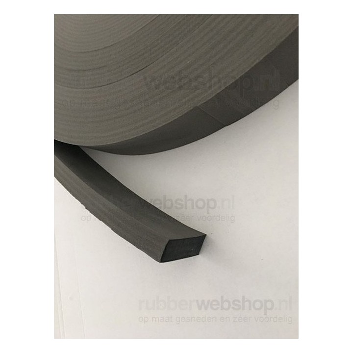 Mosrubber grijs 20mm breed 20mm dik Rol 10 meter