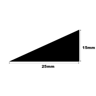 EPDM volrubber driehoek (wigvormig) 15x25mm