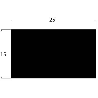 EPDM Volrubber vierkant snoer 15mm x 25mm