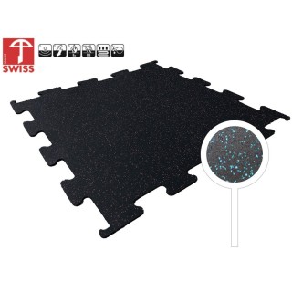 Sportvloer ProfiGym puzzel tegel Zwart/Blauw 8mm dik 100cm x 100cm