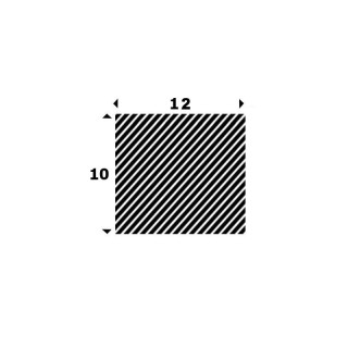EPDM Mosrubber vierkant snoer 10mm x 12mm