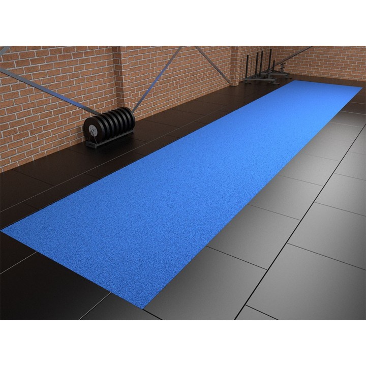 Unicolor sprinttrack kunstgras voor sportscholen BLAUW 200cm breed Verschillende lengteopties