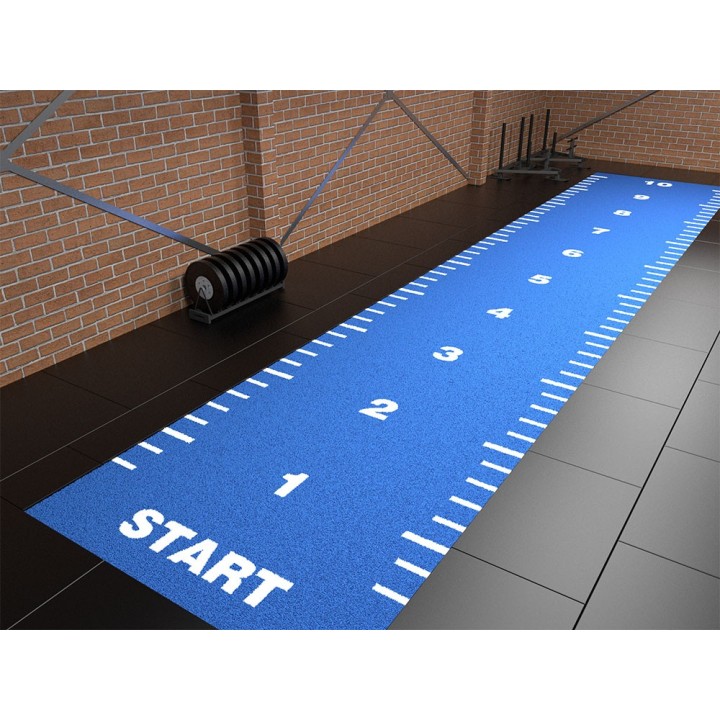 Power sprinttrack kunstgras voor sportscholen BLAUW Verschillende breedte & lengte opties
