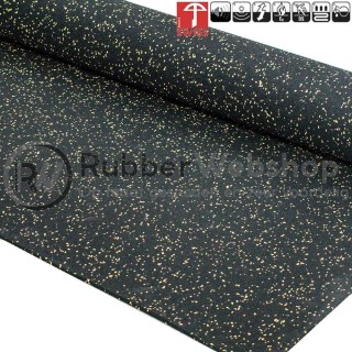 Hi-Tech Sportvloer Granulaat Zwart/Geel Breedte 125cm Dikte 6mm  Rol 10 meter
