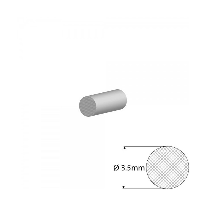 Siliconen wit mosrubber/celrubber rondsnoer Ø 3,5mm Diameter Rol 50 meter
