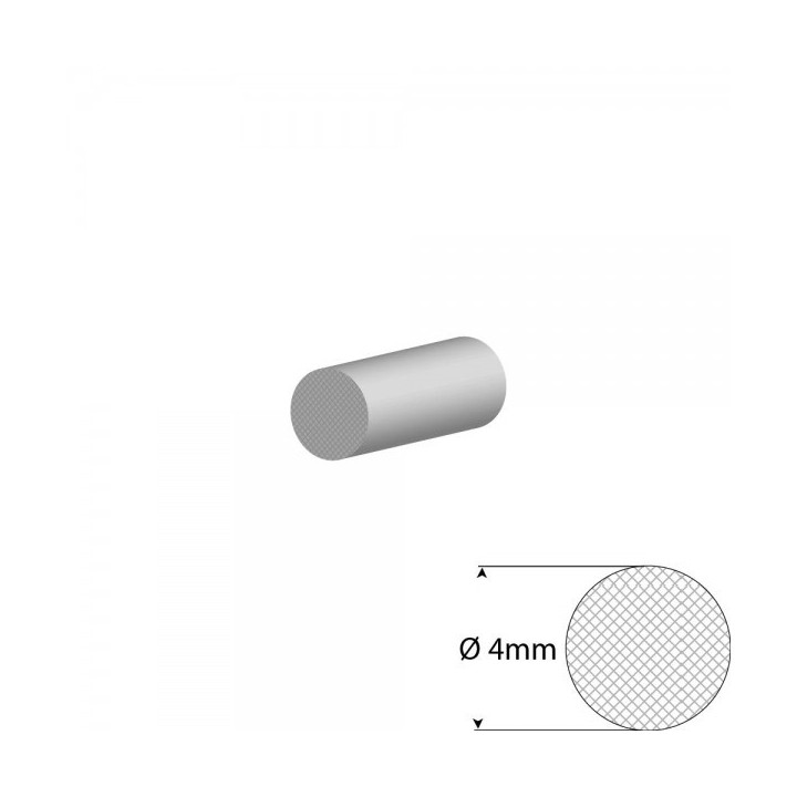 Siliconen wit mosrubber/celrubber rondsnoer Ø 4mm Diameter Rol 50 meter