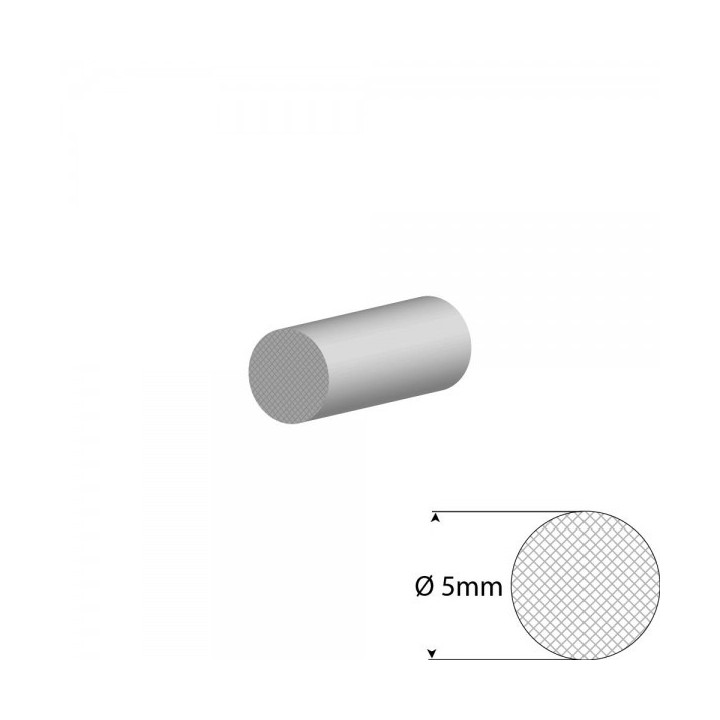 Siliconen wit mosrubber/celrubber rondsnoer Ø 5mm Diameter Rol 25 meter
