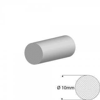 Siliconen wit mosrubber/celrubber rondsnoer Ø 10mm Diameter Rol 25 meter