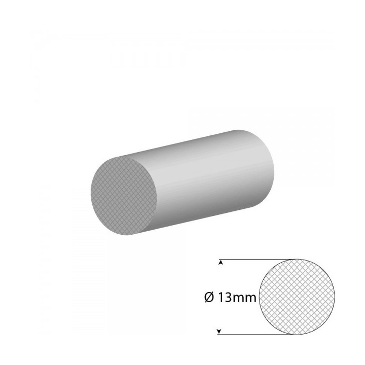 Siliconen wit mosrubber/celrubber rondsnoer Ø 13mm Diameter Rol 25 meter
