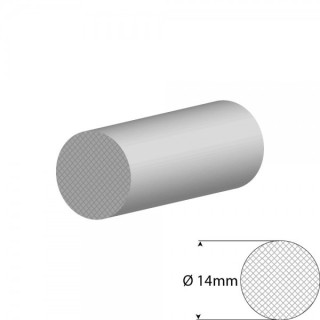 Siliconen wit mosrubber/celrubber rondsnoer Ø 14mm Diameter Rol 25 meter
