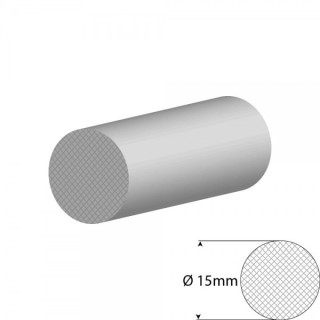 Siliconen wit mosrubber/celrubber rondsnoer Ø 15mm Diameter Rol 25 meter