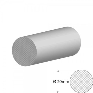Siliconen wit mosrubber/celrubber rondsnoer Ø 20mm Diameter Rol 20 meter