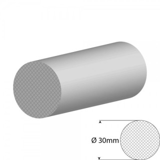 Siliconen wit mosrubber/celrubber rondsnoer Ø 30mm Diameter Rol 20 meter