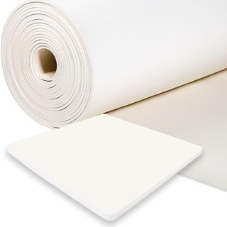 Siliconen schuimplaat (mosrubber) creme wit 3mm dik 100cm breed Rol 10 meter