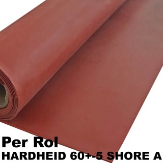 Siliconen Plaatrubber Rood 120cm breed Verschillende diktes beschikbaar Rol 10 meter