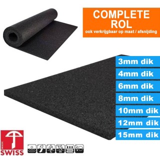 Asfalt look Granulaat rubber extra sterk (850kg) (onder)vloer (dikte kiezen) 125cm breed Rol 10 meter