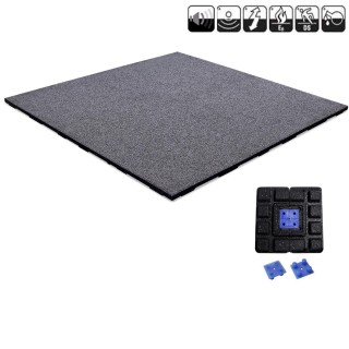 EasyConnect Heavy Duty Zwart/Grijs rubber tegel 100x100cm 2cm dik