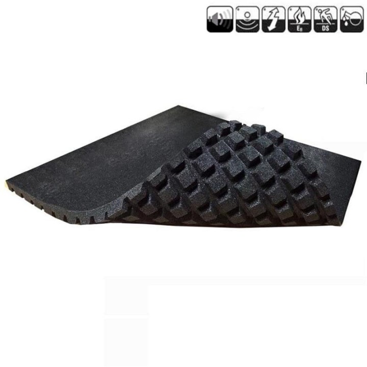 Sportvloer rubber tegel ZWART 100cm x 100cm 4.3cm dik