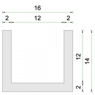 Witte Siliconen U Profiel 12,0x14,0mm voedingskwaliteit