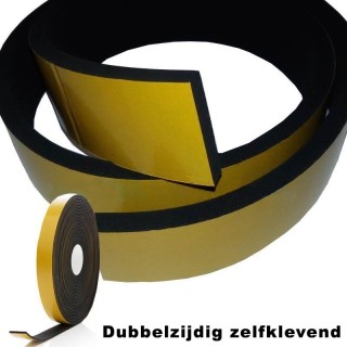 Celrubber EPDM 4mm dik 30mm breed Dubbelzijdig zelfklevend Rol 20 meter