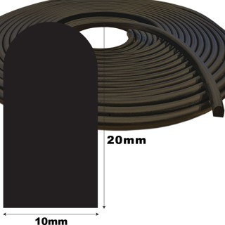 Mosrubber EPDM half rond snoer 10x20mm Rol 50 meter