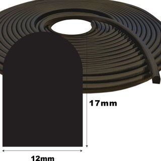 Mosrubber EPDM half rond snoer 12x17mm Rol 50 meter