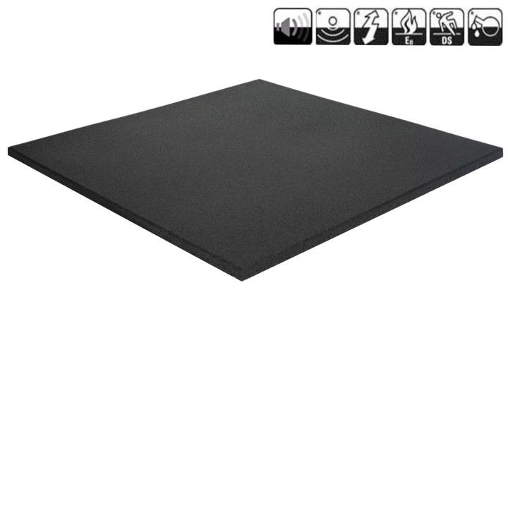 Premium Sportvloer rubber tegel ZWART 100x100cm 3cm dik