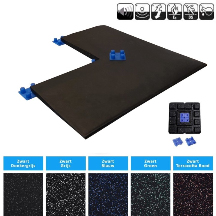 EasyConnect rubber hoekprofiel 50cm breed x 50cm lang 2cm dik