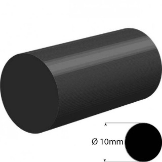EPDM Rubber rond snoer zwart Ø 10mm Hardheid 60+/-5 Shore A