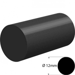 EPDM Rubber rond snoer zwart Ø 12mm Hardheid 60+/-5 Shore A