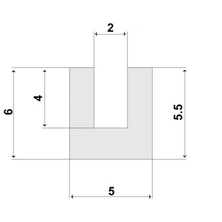 Witte Siliconen U Profiel 2,0x6,0mm voedingskwaliteit