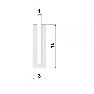 Blauw of Grijs Siliconen U Profiel 1,0x10,0mm voedingskwaliteit