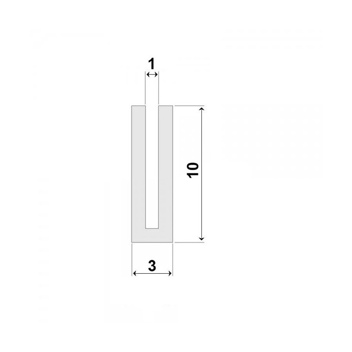 Blauw of Grijs Siliconen U Profiel 1,0x10,0mm voedingskwaliteit