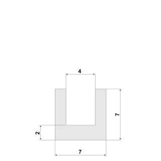 Witte Siliconen U Profiel 4,0x7,0mm voedingskwaliteit