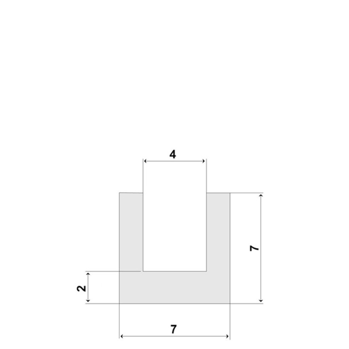 Witte Siliconen U Profiel 4,0x7,0mm voedingskwaliteit