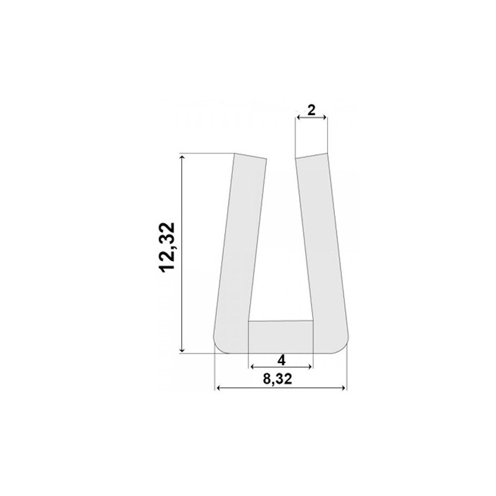 Grijze Siliconen U Profiel 4,0x12,3mm voedingskwaliteit