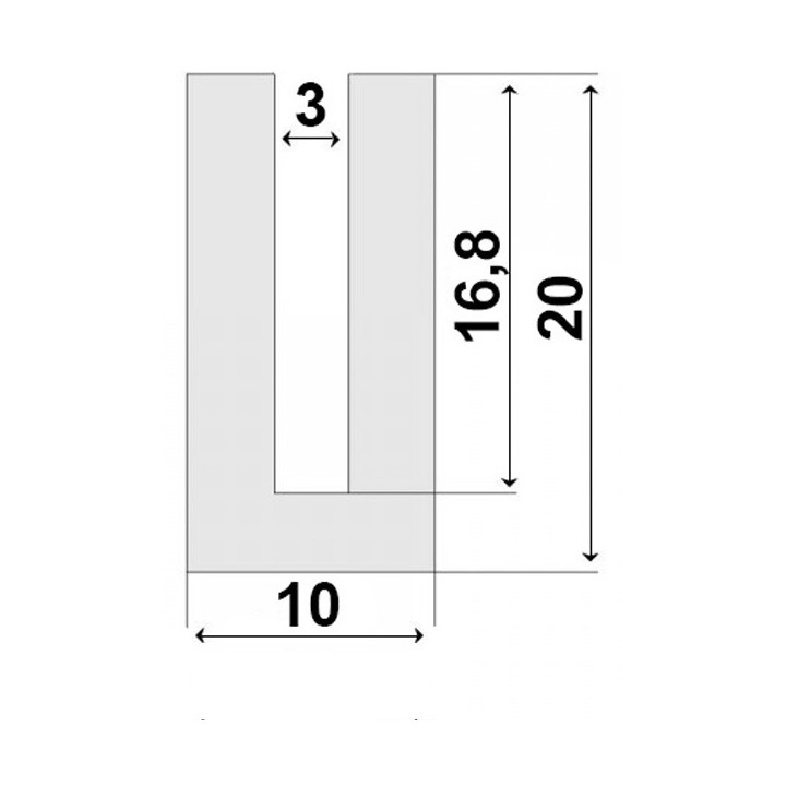 Licht Blauw Siliconen U Profiel 1,5x15mm voedingskwaliteit