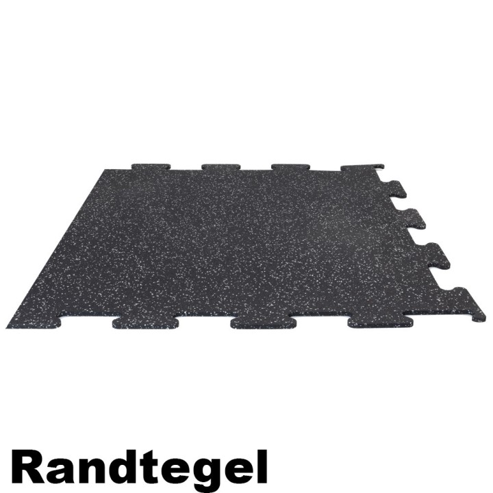 Sportvloer ProfiGym puzzel tegel Zwart/Grijs 10mm dik 100cm x 100cm