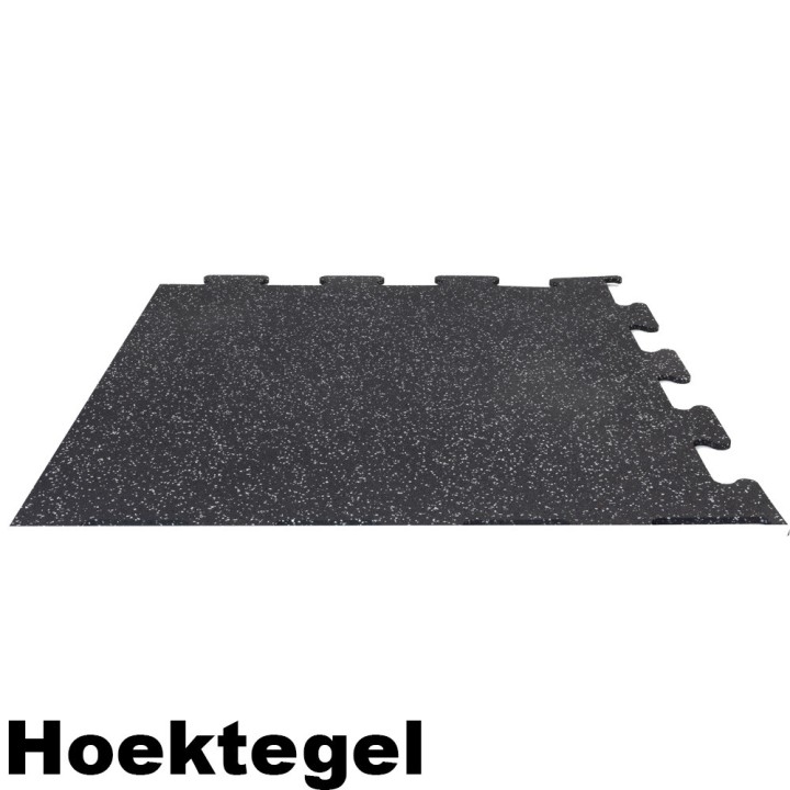 Sportvloer ProfiGym puzzel tegel Zwart/Grijs 15mm dik 100cm x 100cm