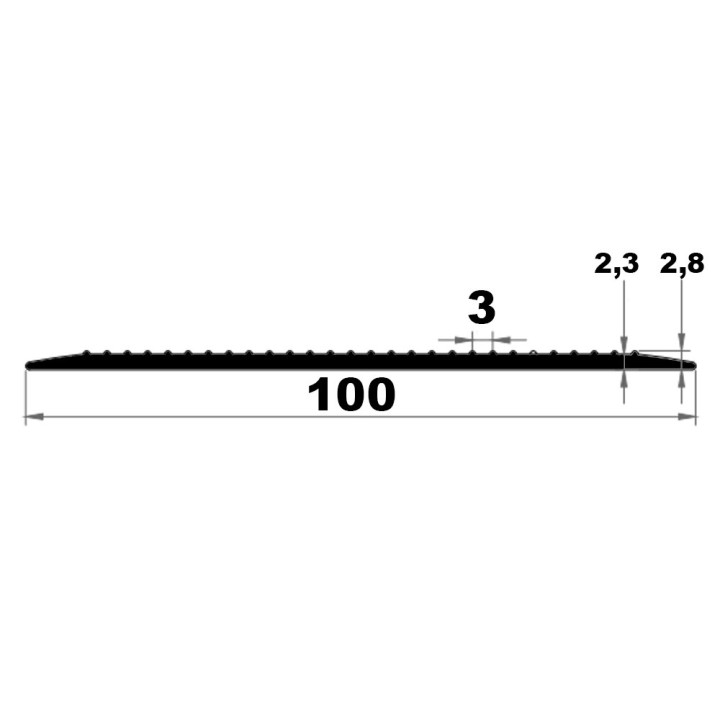 Veiligheid antislip 3M zelfklevende rubber strip 100x2,8mm 10 meter lang