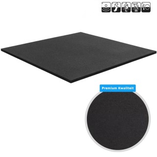 PREMIUM sportvloer naadloos zonder voegen lasergesneden rubber tegel ZWART - fijne korrel 100x100cm 2cm dik