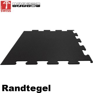 Sportvloer ProfiGym randtegel Pure Black 10mm dik 100cm x 100cm